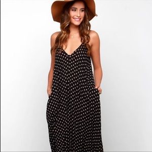 Lulus black floral maxi dress